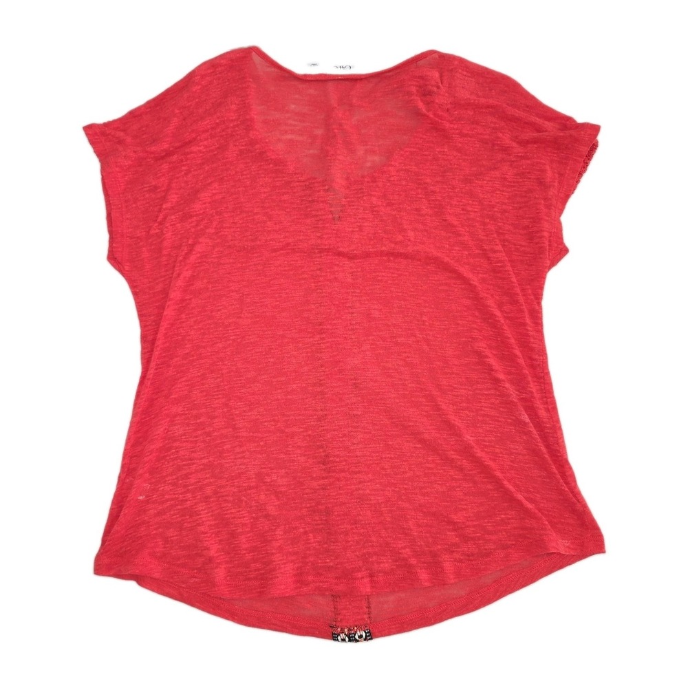 Cato Orange Short Sleeve V Neck Embroidered Top Size XL - Picture 4 of 7